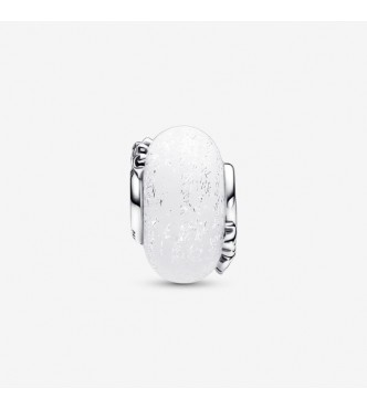 PANDORA 792655C00 Charm mamá de plata de primera ley con dicroica y cristal de Murano blanco