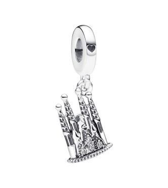 792709C01 Sagrada Familia sterling silver dangle with clear cubic zirconia