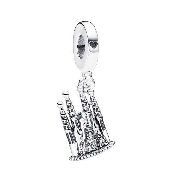 792709C01 Sagrada Familia sterling silver dangle with clear cubic zirconia