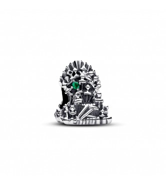 PANDORA 792965C01 Charm de plata de ley con cristal verde real de Project House El Trono de Hierro