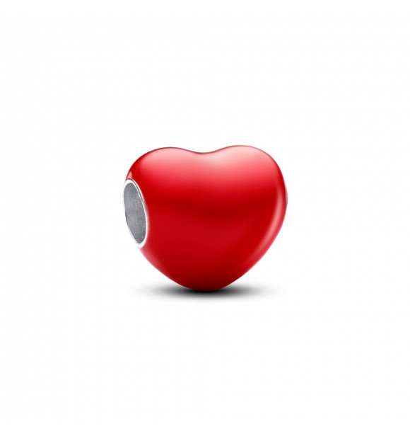 PANDORA 793087C01 Charm de corazón en plata de primera ley con esmalte rojo que cambia de color