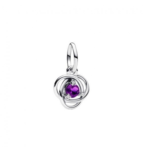 PANDORA 793125C02 Colgante de plata de ley con cristal de color violeta uva dulce y circonita cúbica transparente