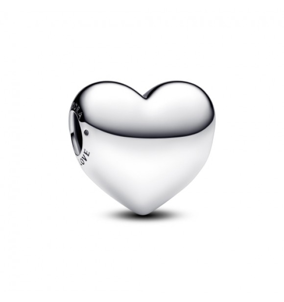 PANDORA 793440C00 Charm de plata de ley con forma de corazón grande grabable