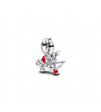 PANDORA 793616C01 Dije de plata esterlina con cupido de Mickey Mouse de Disney con esmalte rojo