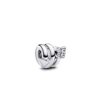 PANDORA 793665C01 Charm de plata de ley con forma de flecha torcida y circonita cúbica transparente