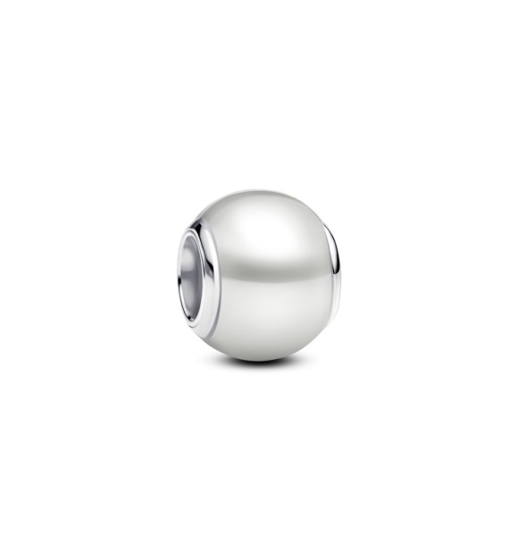 PANDORA 793781C01 Charm de plata de ley con perla artificial lacada en blanco