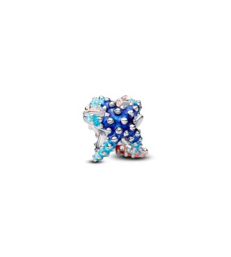 PANDORA 793817C01 Starfish sterling silver charm with shaded blue and pink enamel
