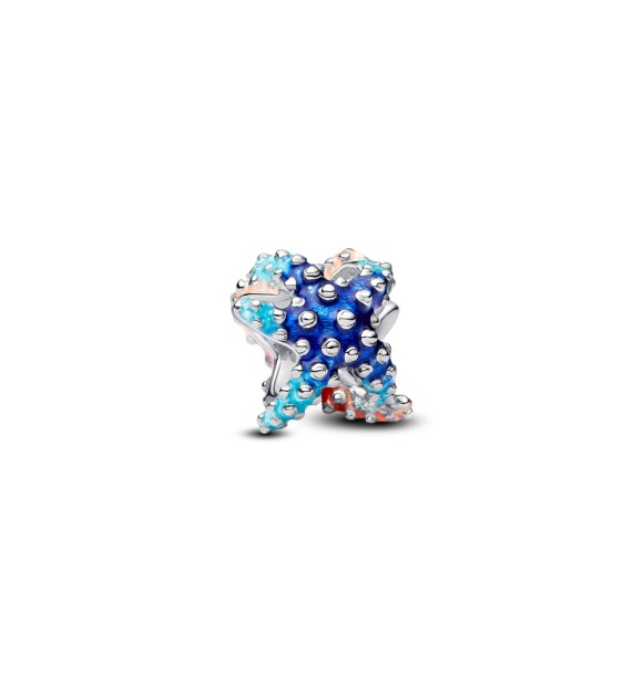 PANDORA 793817C01 Starfish sterling silver charm with shaded blue and pink enamel