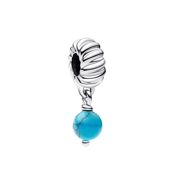 PANDORA 793901C01 Sterling silver dangle with imitation turquoise