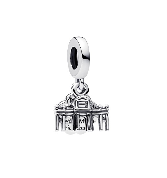 PANDORA 793921C01 Porta de Alcala sterling silver double dangle with clear cubic zirconia