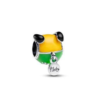 793982C01 Disney Parks Pluto sterling silver charm with black,
 orange and green enamel