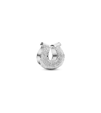 PANDORA Textured horseshoe sterling silver mini charm