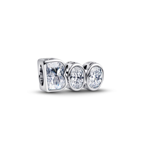 PANDORA BOO sterling silver charm with clear cubic zirconia and glow in the dark enamel