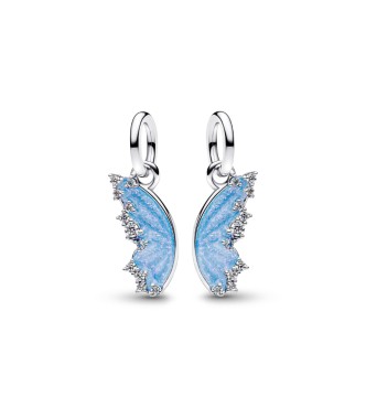 PANDORA 794244C01 Colgante divisible de mariposa en plata esterlina con circonita cúbica transparente y esmalte azul brillante.