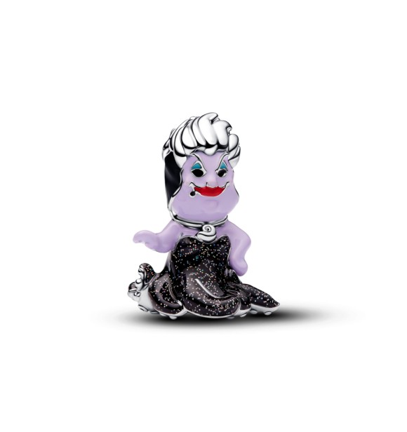 PANDORA 794331C01 Disney Ursula sterling silver charm with black,
 purple, red and blue enamel