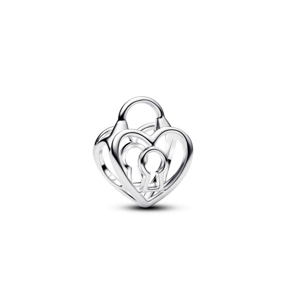 794358C00 Heart padlock sterling silver charm