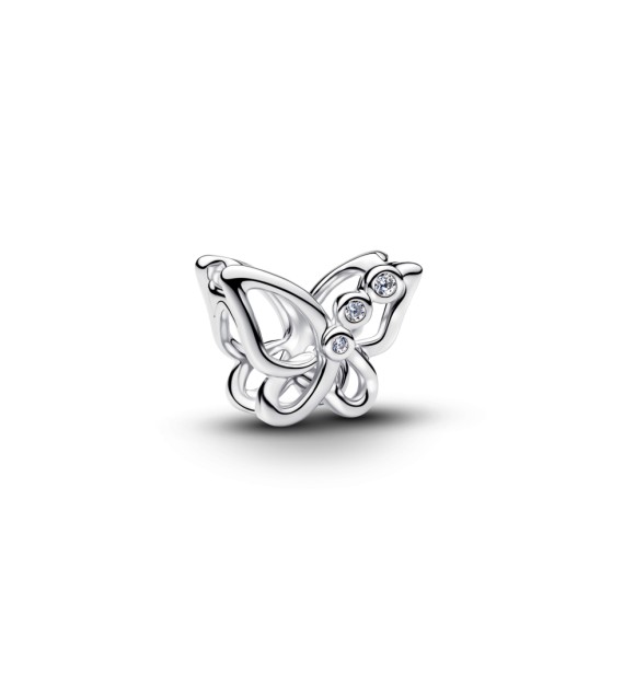 PANDORA 794369C01 Butterfly sterling silver charm with clear cubic zirconia