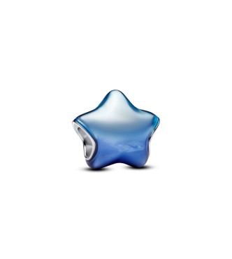 PANDORA 794382C01 Puffy star sterling silver charm with blue enamel