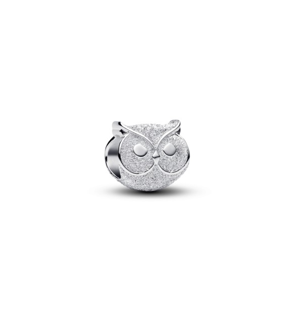 PANDORA 794525C00 Textured owl sterling silver mini charm