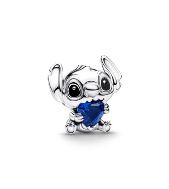 PANDORA 794731C01 Disney Stitch sterling silver charm with princess blue crystal and black enamel