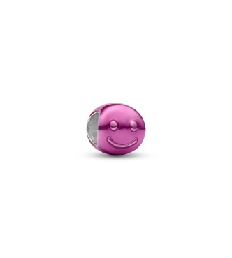 PANDORA 794815C01 Happy face sterling silver mini charm with pink enamel