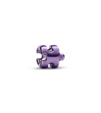 PANDORA 794816C02 Puzzle sterling silver mini charm with purple enamel