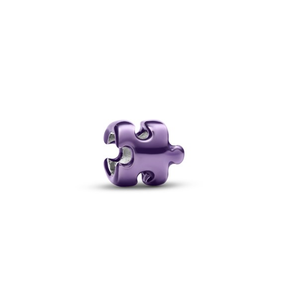 PANDORA 794816C02 Puzzle sterling silver mini charm with purple enamel