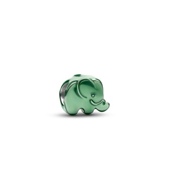 PANDORA 794901C01 Elephant sterling silver min charm with green enamel
