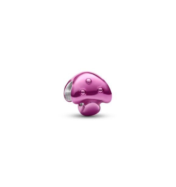 PANDORA 794906C01 Mushroom sterling silver mini charm with pink enamel