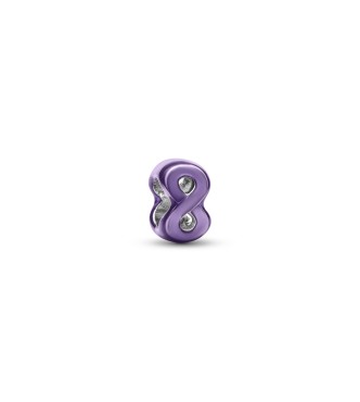 PANDORA 794909C01 Infinity sterling silver mini charm with purple enamel
