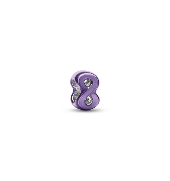 PANDORA 794909C01 Infinity sterling silver mini charm with purple enamel
