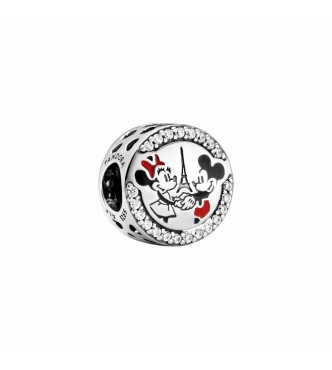799283C01 Disney Mickey and Minnie charm with clear cubic zirconia,
 black and red enamel