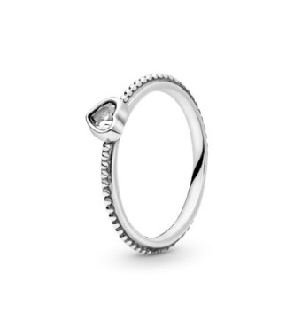 Heart silver ring with cubic zirconia 190896CZ 