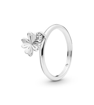 PANDORA Dangling clover silver ring