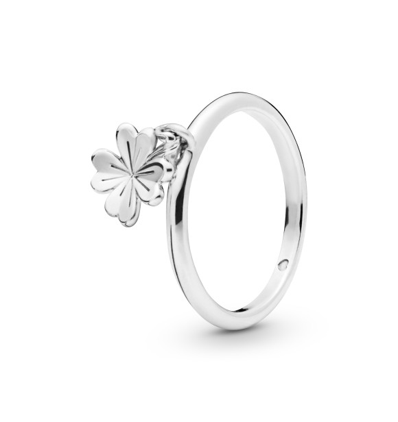 PANDORA Dangling clover silver ring