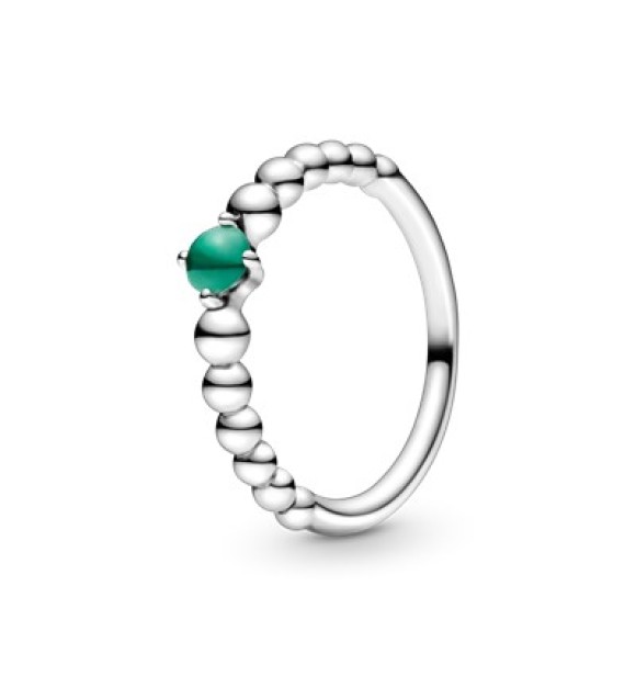 Sterling silver ring with treated rainforest green topaz 198598C05 