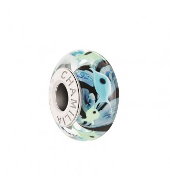 SCHOOL OF FISH CHARM - sterling silver with Murano glass