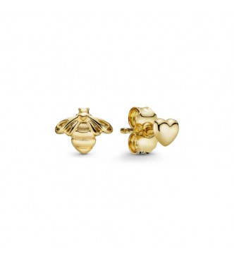 Bee and heart PANDORA Shine stud earrings 268648C00