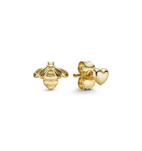 Bee and heart PANDORA Shine stud earrings 268648C00