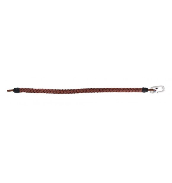 TOMY H PULSERA CUERO TRENZADO MARRON