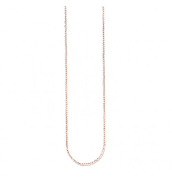 Thomas Sabo necklace, appr. 70 cm 925 Sterling silver, gold plated rose gold plain