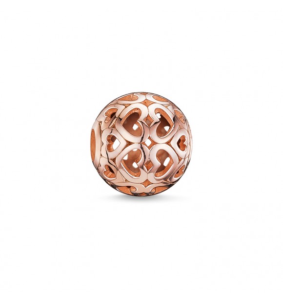 Thomas Sabo Bead hearts 925 Sterling silver,
 gold plated rose gold plain
