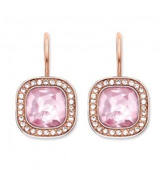 Thomas Sabo earrings 925 Sterling silver, gold plated rose gold/ synthetic corundum/ zirconia pink