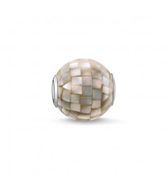 Thomas Sabo Bead grey mother-of-pearl 925 Sterling silver/ mother-of-pearl grey