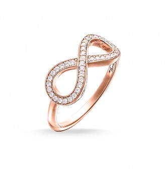 Thomas Sabo ring 925 Sterling silver, gold plated rose gold/ zirconia white