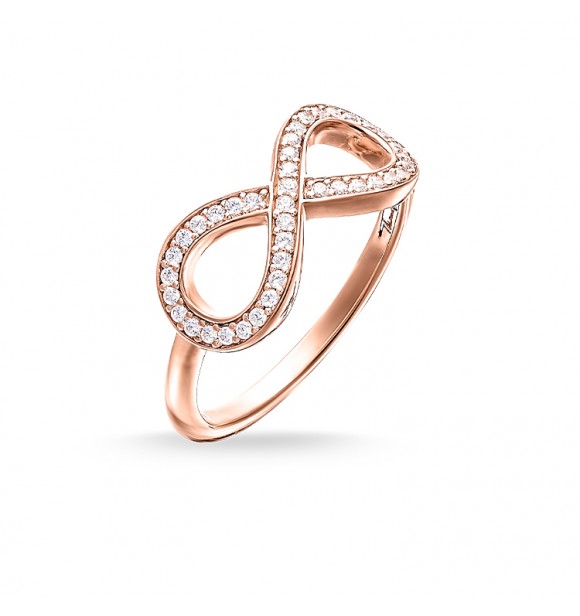Thomas Sabo ring 925 Sterling silver, gold plated rose gold/ zirconia white