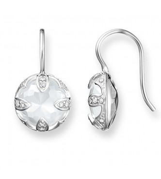 Thomas Sabo earrings 925 Sterling silver/ milky quartz/ zirconia white