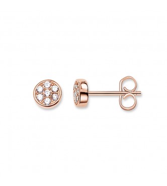 Thomas Sabo ear studs 925 Sterling silver, gold plated rose gold/ zirconia white