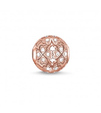 Thomas Sabo Bead cloverleaf 925 Sterling silver,
 gold plated rose gold/ zirconia white