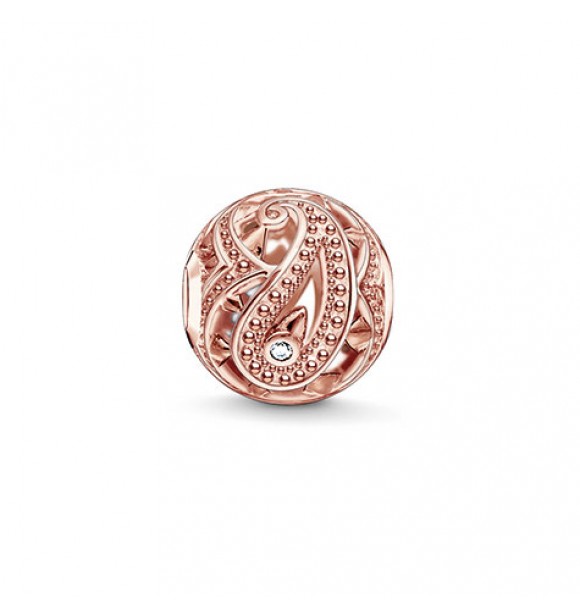 Thomas Sabo Bead paisley design 925 Sterling silver,
 gold plated rose gold/ zirconia white